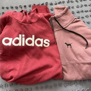 Adidas Mauve Hoodie and Pink Logo Sweatshirt